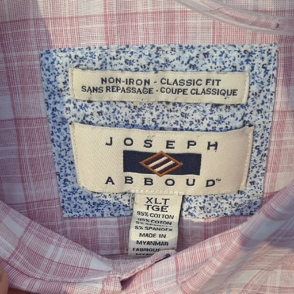 LNWOT Joseph ABOUND MAUVE/PINK Plaid Button Down Shirt NON-IRON*CLASSIC FIT* XLT - Picture 4 of 6